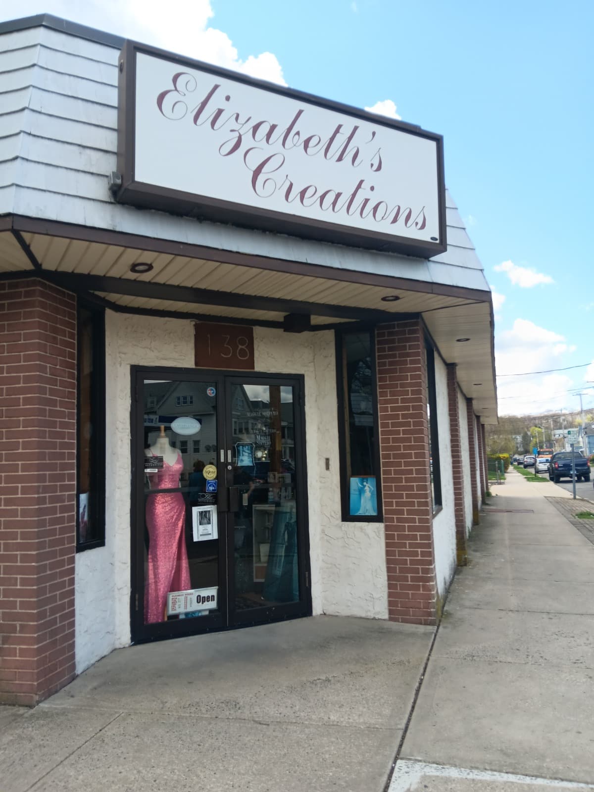 Elizabeth's Creations bridal boutique storefront 138 Campbell Ave West Haven CT