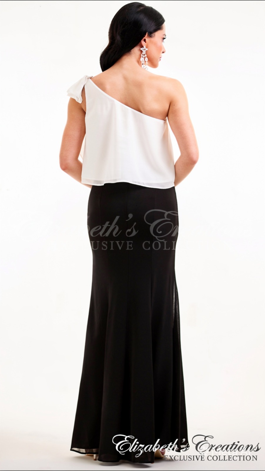 Jasmine Bridesmaids P226014 IVORY (IV) / Black (BK) Charlotte Chiffon Two-Tone - Image 2